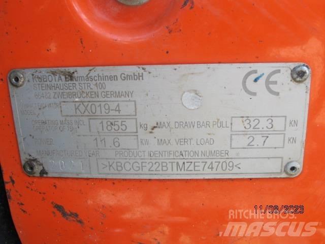 Kubota KX 019-4 ミニ油圧ショベル 7t以下（ミニユンボ・ミニディガー）