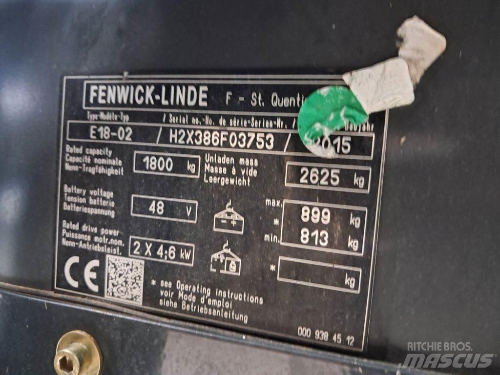 Linde E18-02 バッテリーフォークリフト