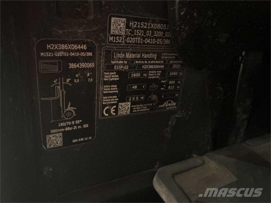 Linde E16P バッテリーフォークリフト