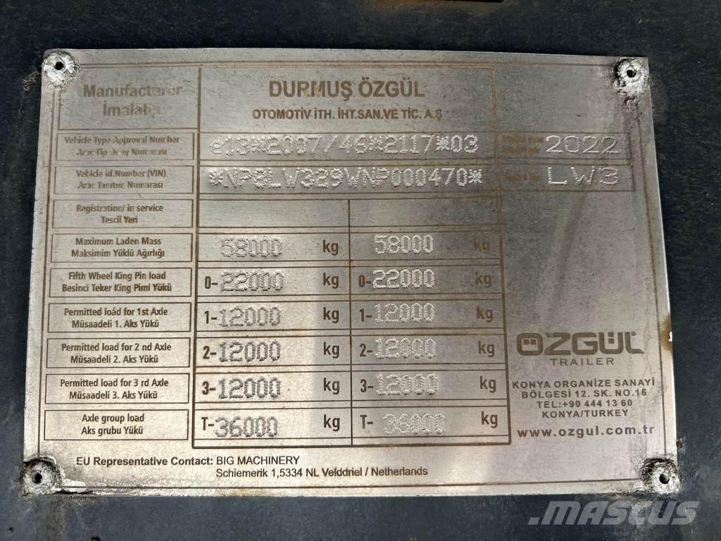 Ozgul LW3 EU 1SS ローローダーセミトレーラー