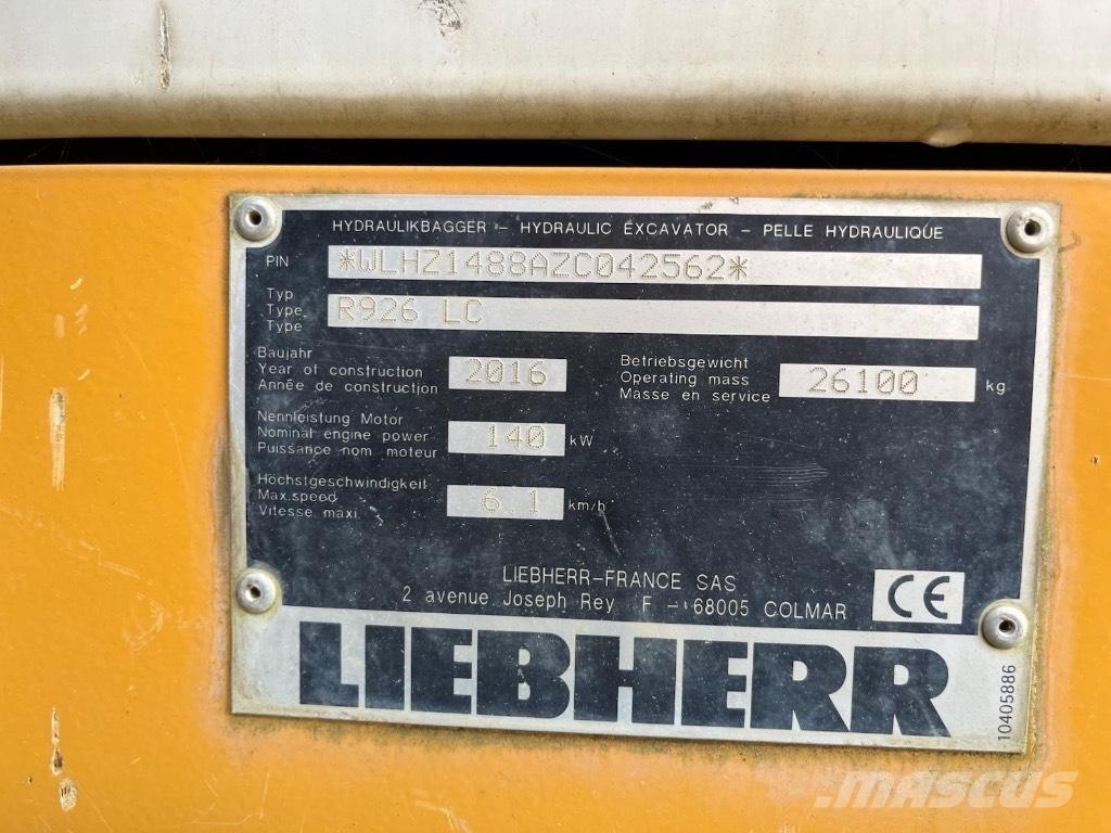 Liebherr 926 大型油圧ショベル12t以上（パワーショベル・ユンボ）
