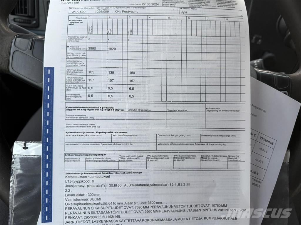 Jyki V 31-SL フラットベッド／ドロップサイドトレーラー