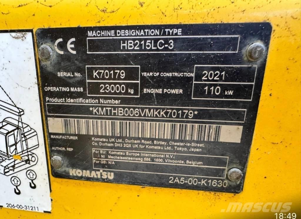 Komatsu HB 215LC-3 大型油圧ショベル12t以上（パワーショベル・ユンボ）