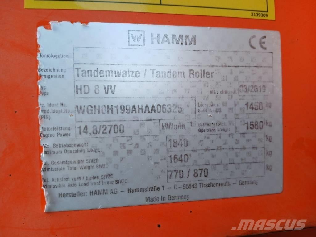 Hamm HD8 VV, Vält タンデムローラ