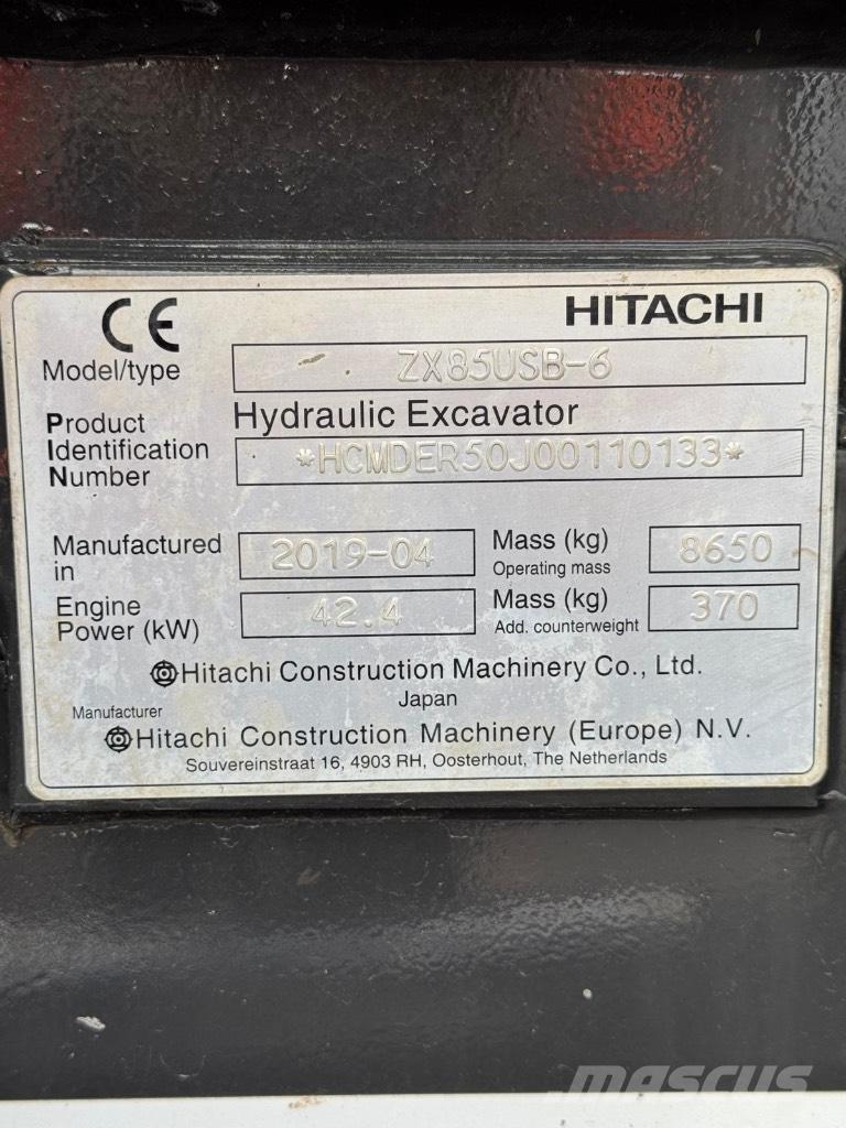 Hitachi ZX 85 US B-6 中型油圧ショベル 7ｔ-12ｔ（ユンボ・パワーショベル・バックホー）