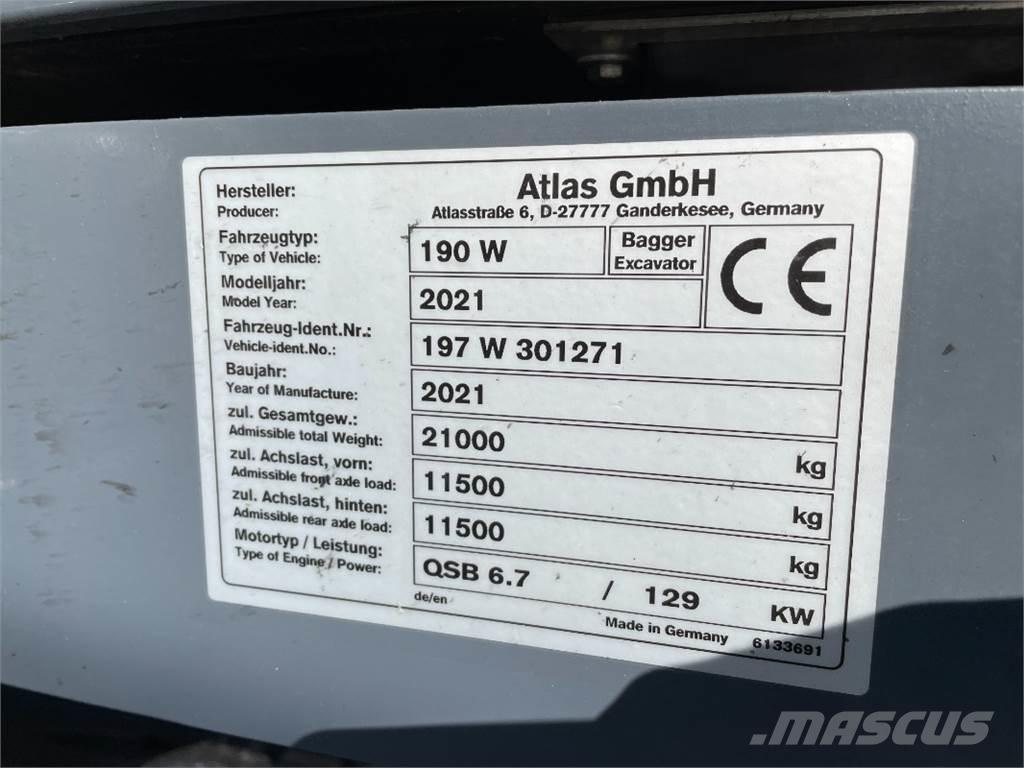 Atlas 190W ホイール式油圧ショベル（パワーショベル・ユンボ・バックホー）