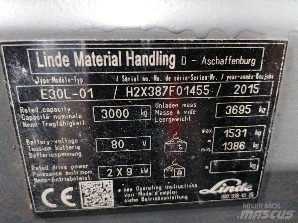 Linde E30L-01 バッテリーフォークリフト