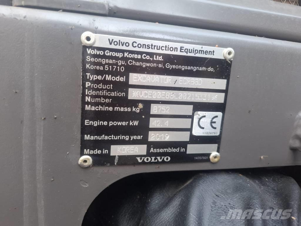Volvo ECR 88 D 中型油圧ショベル 7ｔ-12ｔ（ユンボ・パワーショベル・バックホー）