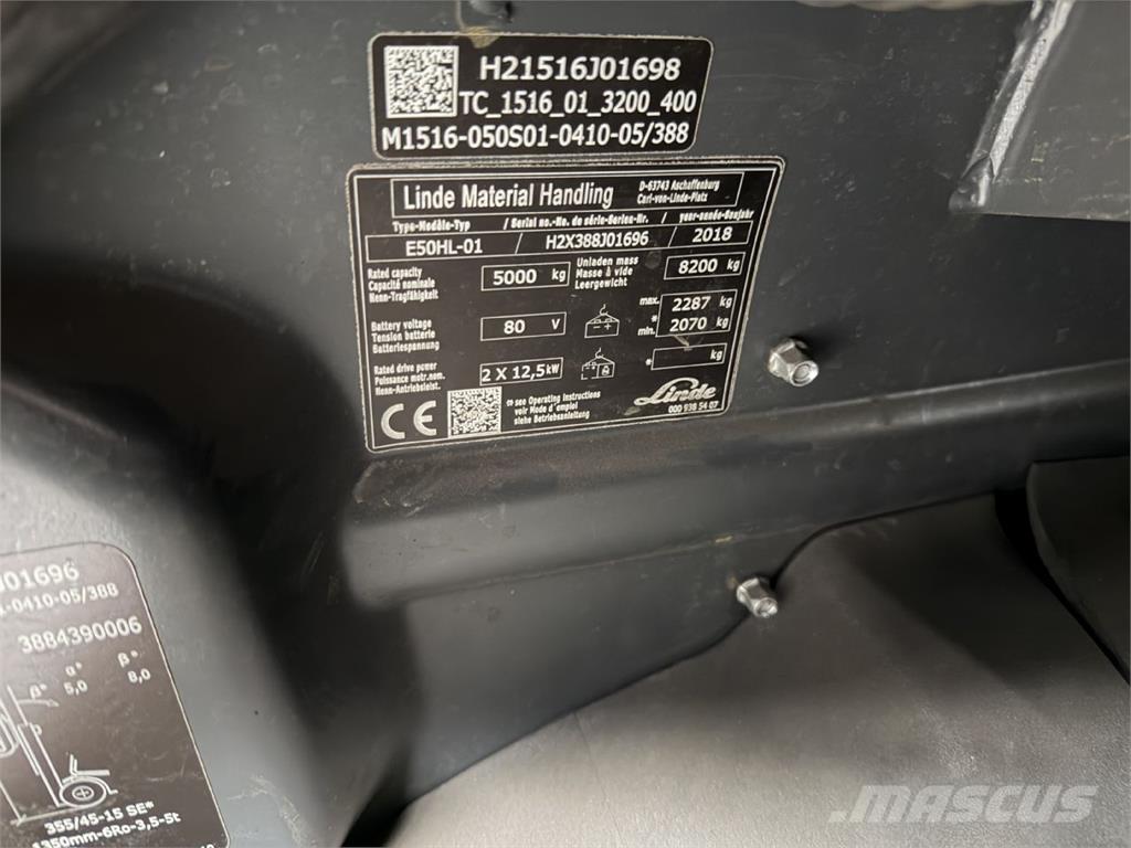 Linde E50HL-01 バッテリーフォークリフト