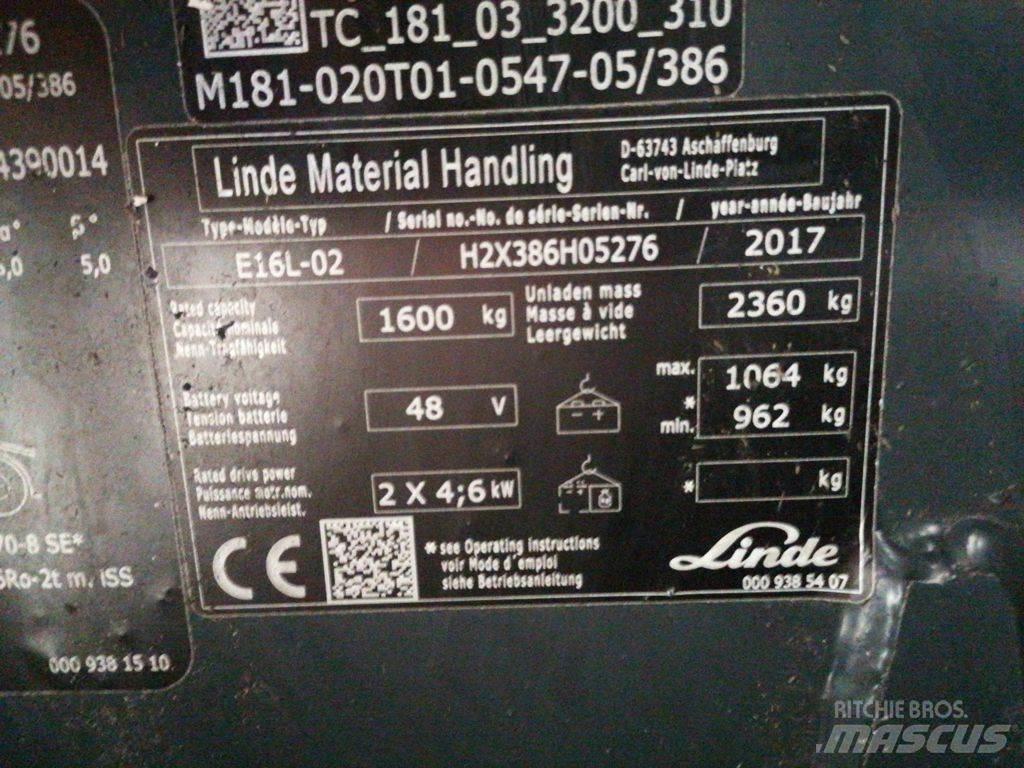 Linde E16L-02 バッテリーフォークリフト