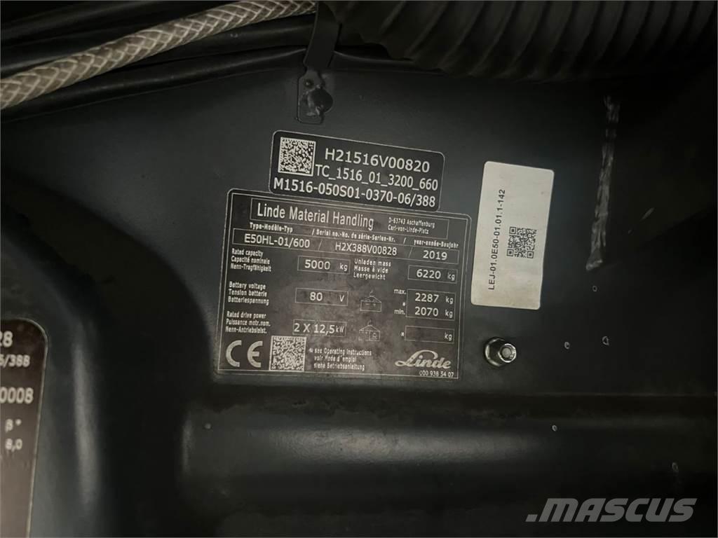 Linde E50HL-01 / 600 バッテリーフォークリフト