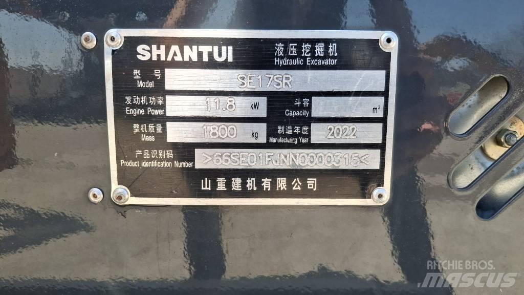 Shantui SE 17 SR ミニ油圧ショベル 7t以下（ミニユンボ・ミニディガー）