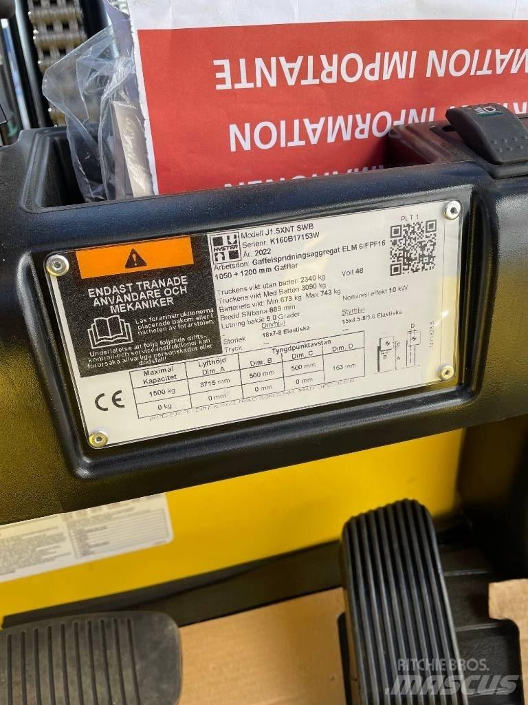 Hyster J1.5 XNT  1,5t バッテリーフォークリフト