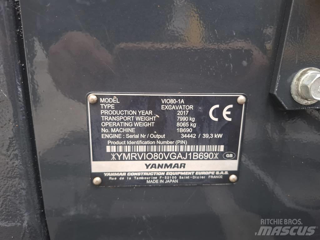 Yanmar Vio 80-1A 中型油圧ショベル 7ｔ-12ｔ（ユンボ・パワーショベル・バックホー）