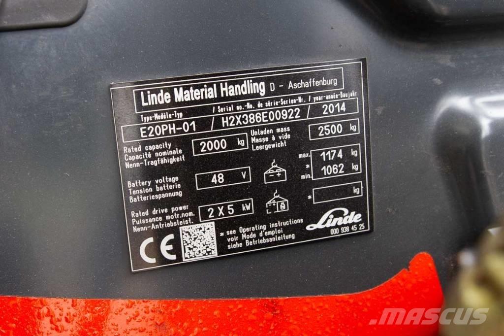 Linde E 20 バッテリーフォークリフト