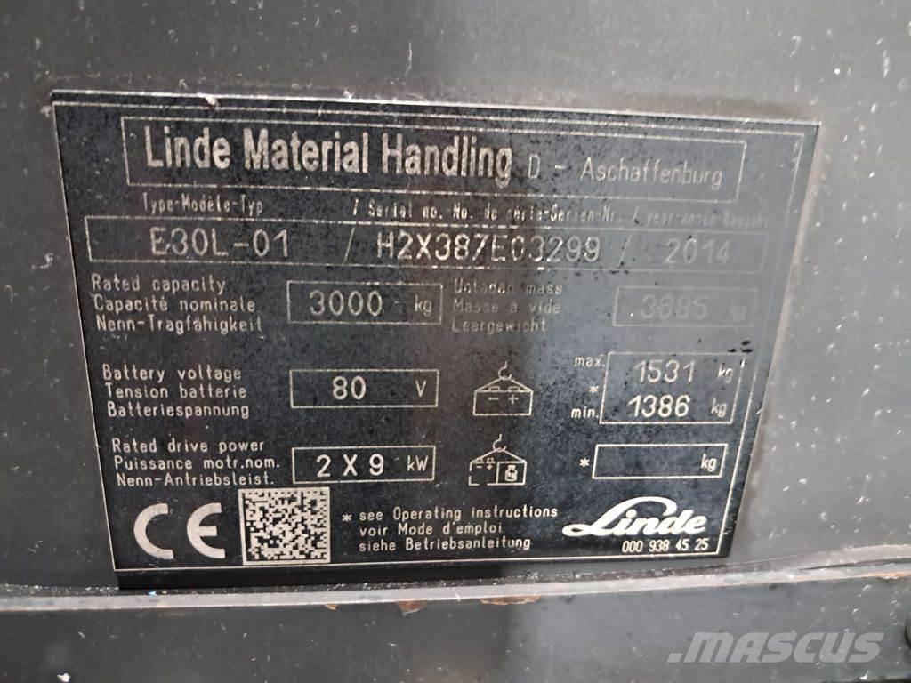 Linde E30L-01 バッテリーフォークリフト