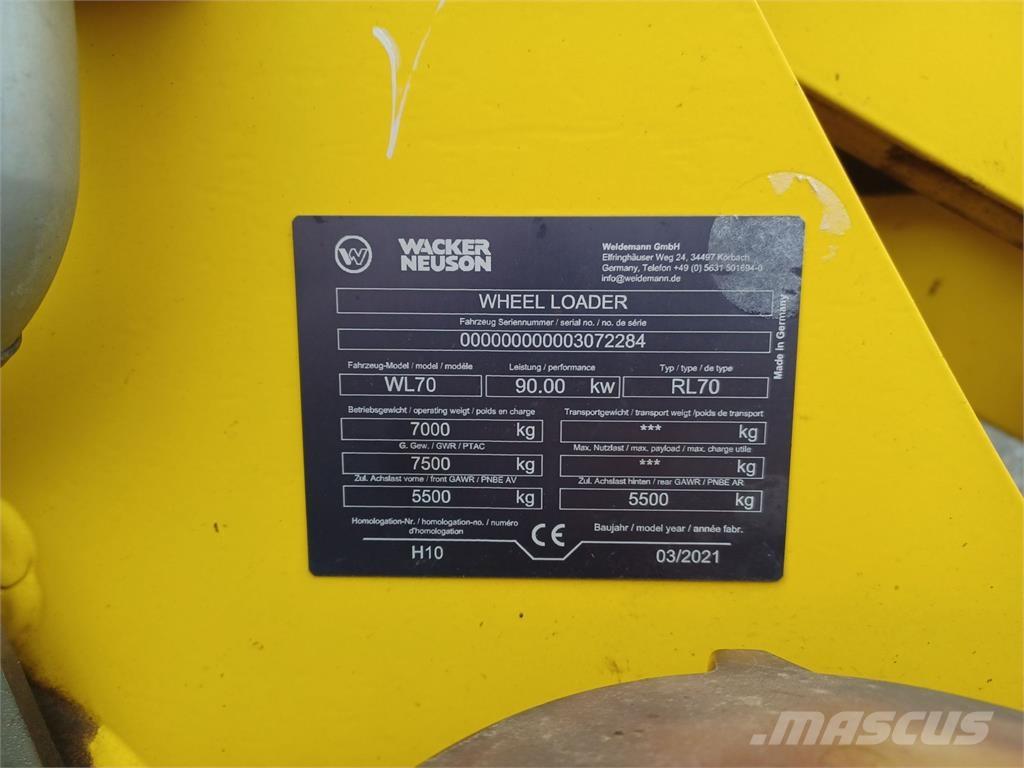 Weidemann WL70 ホイールローダー・タイヤショベル