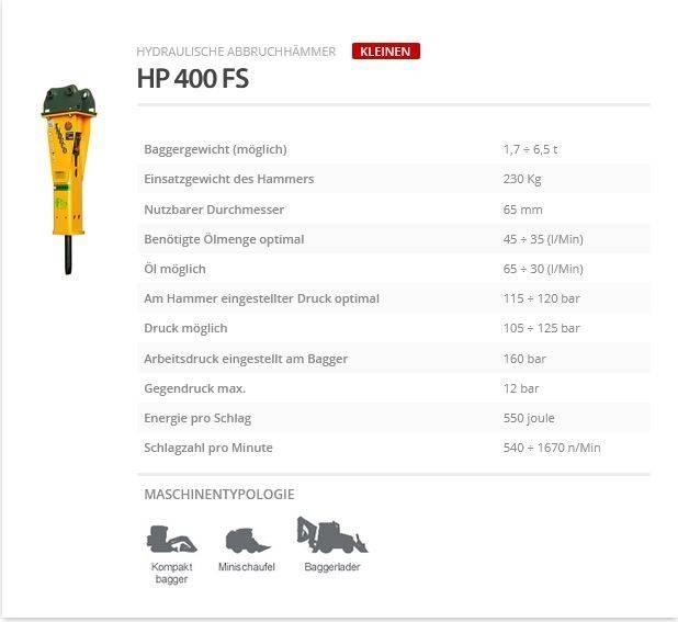 Indeco HP 400 FS ハンマー／ブレーカ