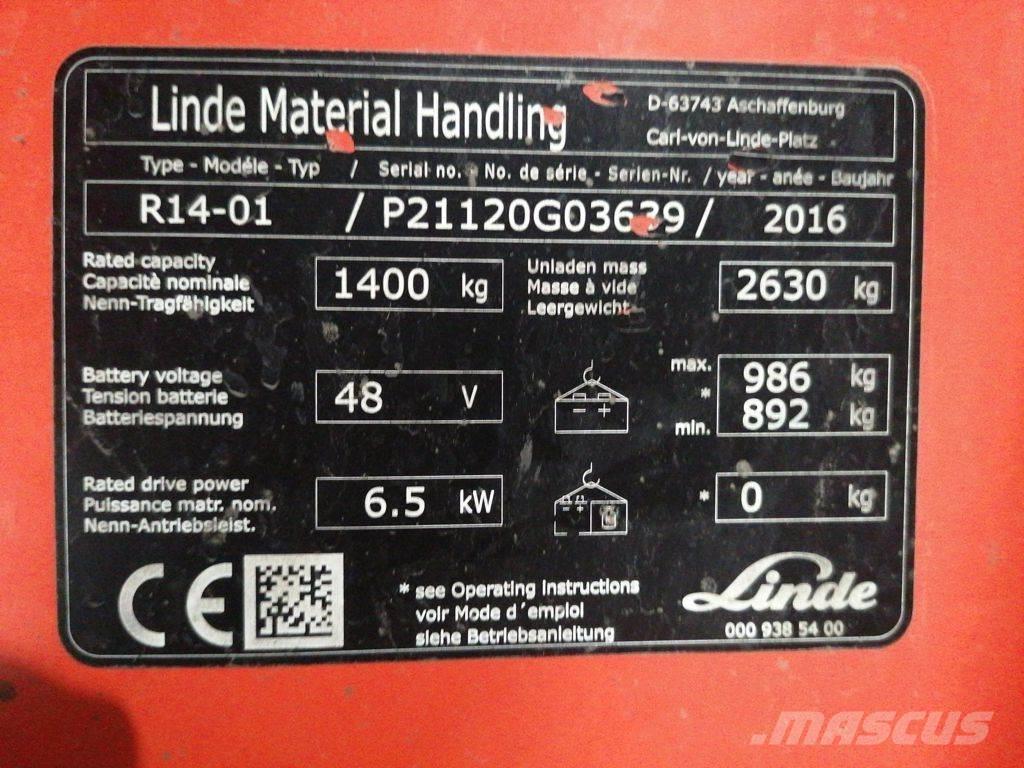 Linde R14-01 リーチフォークリフト
