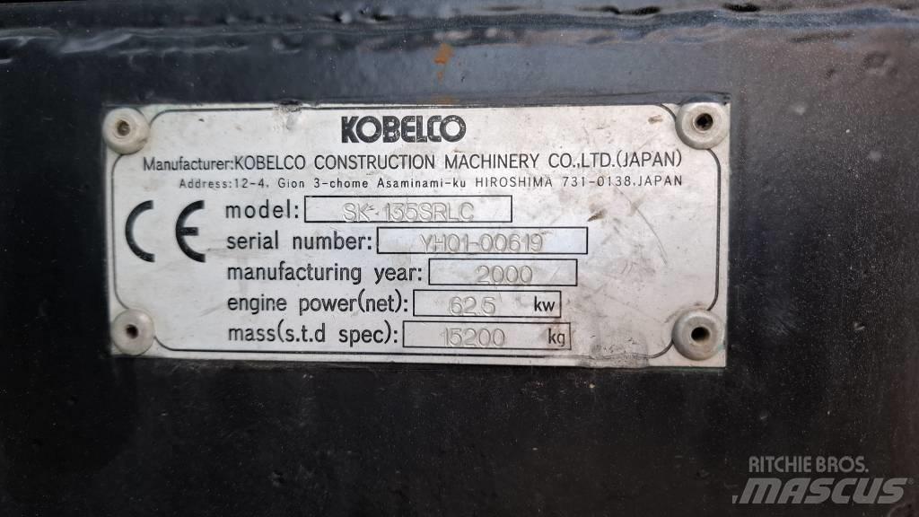 Kobelco SK 135 SR LC 大型油圧ショベル12t以上（パワーショベル・ユンボ）