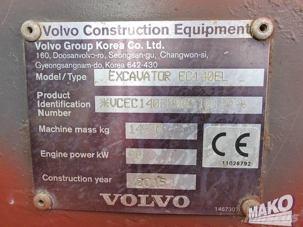 Volvo EC 140 EL 大型油圧ショベル12t以上（パワーショベル・ユンボ）