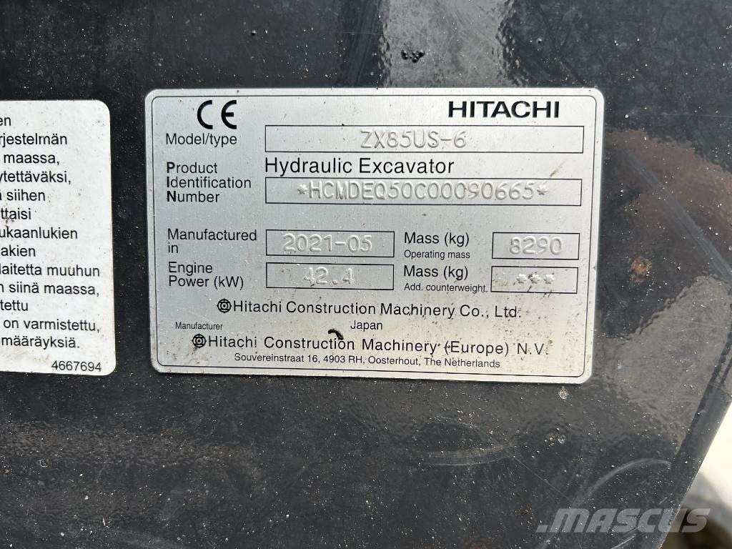 Hitachi ZX85U-6 中型油圧ショベル 7ｔ-12ｔ（ユンボ・パワーショベル・バックホー）