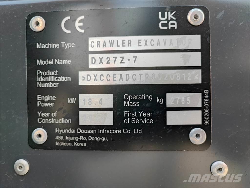 Develon DX27Z-7 農業機械 -　その他