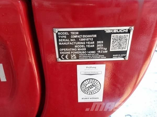 Takeuchi TB 230 ミニ油圧ショベル 7t以下（ミニユンボ・ミニディガー）