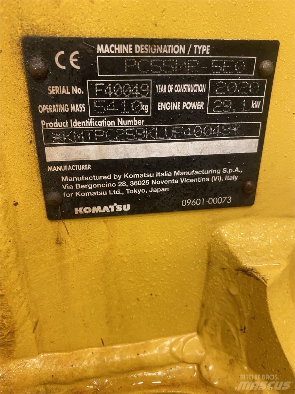 Komatsu PC55MR-5 ミニ油圧ショベル 7t以下（ミニユンボ・ミニディガー）