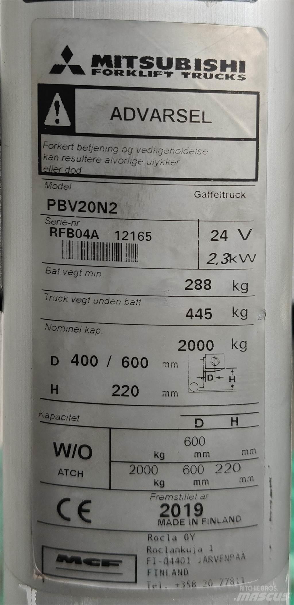 Mitsubishi PBV20N2 フォークリフト - その他