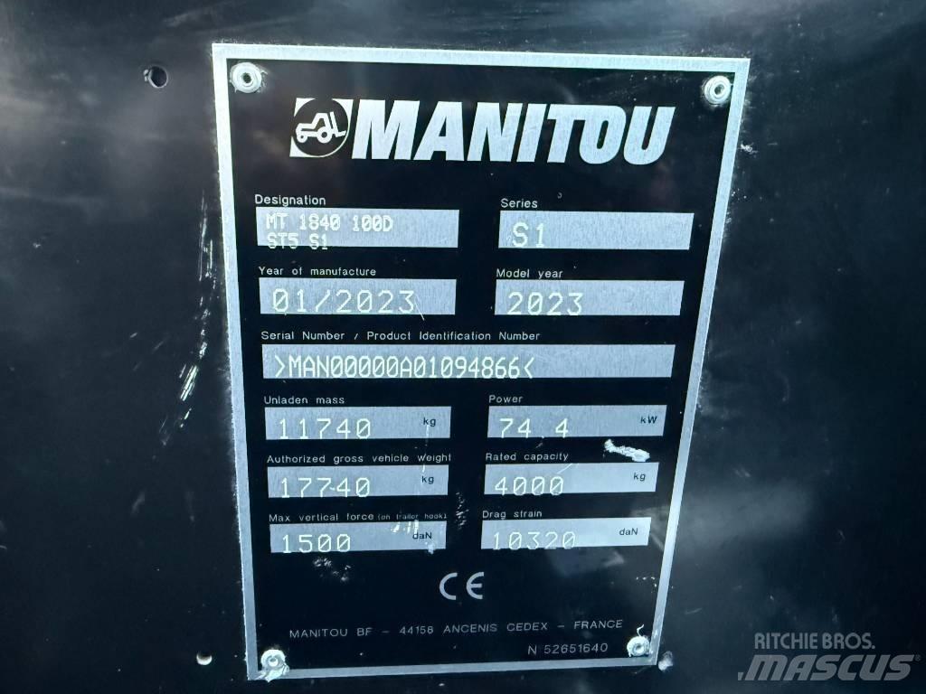 Manitou MT 1840 テレスコーピックハンドラー