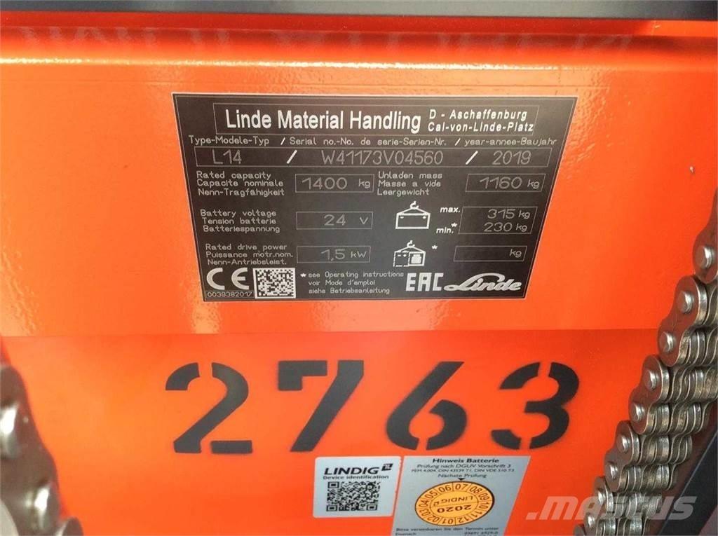 Linde L14I 自走式スタッカー