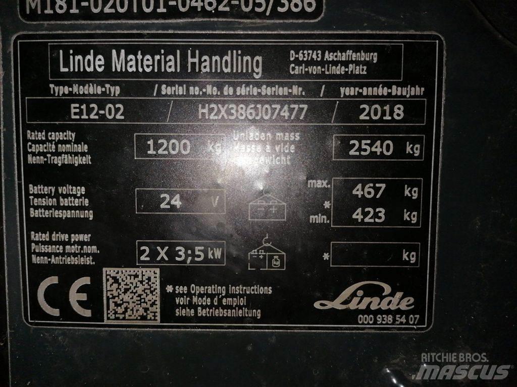 Linde E12-02 バッテリーフォークリフト