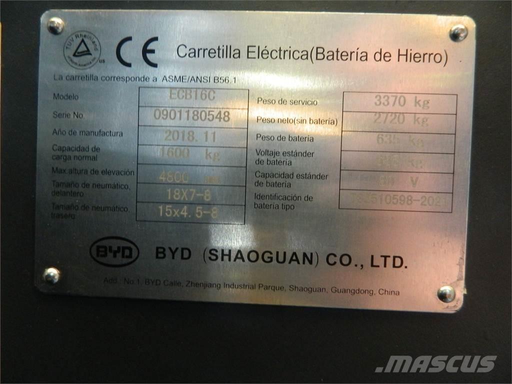 BYD ECB16C バッテリーフォークリフト