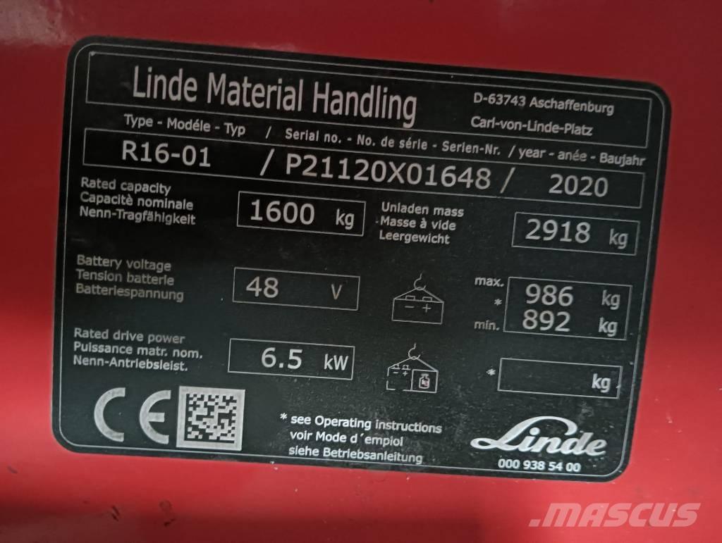Linde R 16 リーチフォークリフト