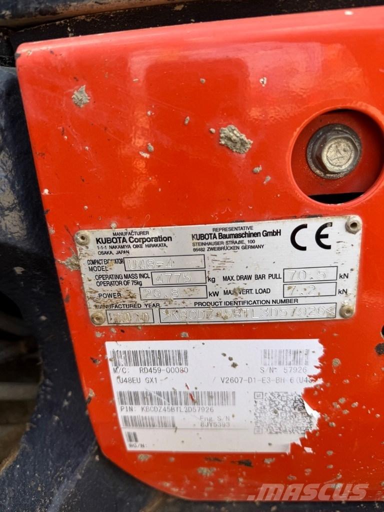 Kubota U 48 ミニ油圧ショベル 7t以下（ミニユンボ・ミニディガー）