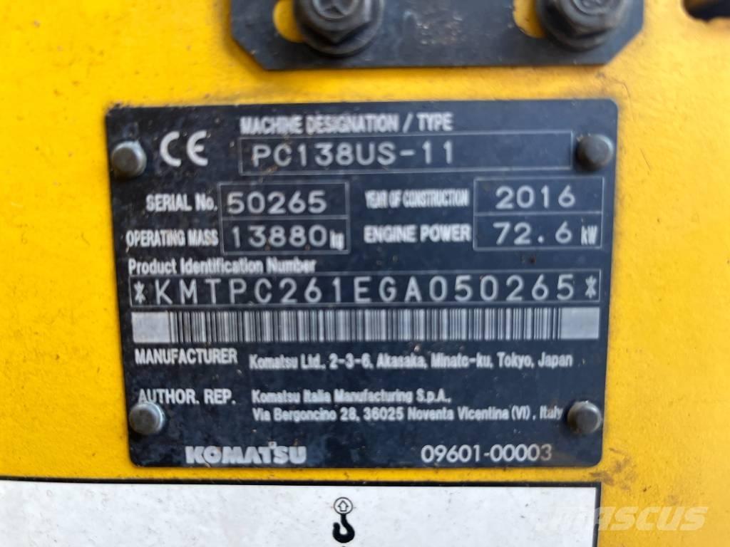 Komatsu PC 138 US-11 大型油圧ショベル12t以上（パワーショベル・ユンボ）