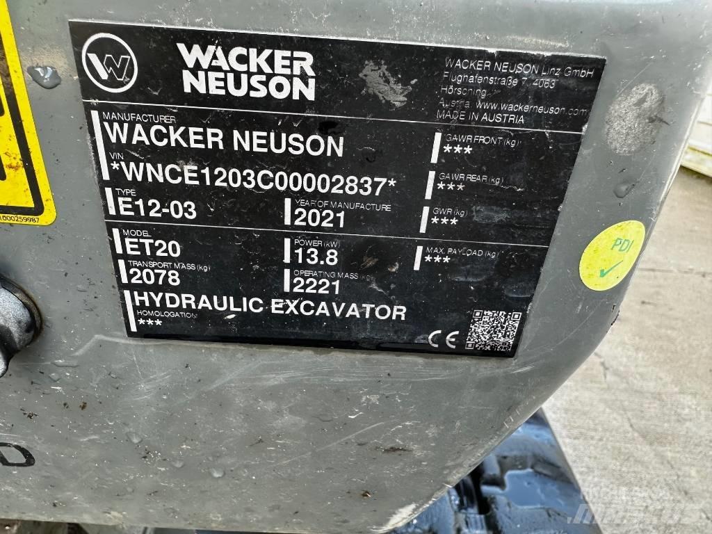 Wacker Neuson ET 20 ミニ油圧ショベル 7t以下（ミニユンボ・ミニディガー）