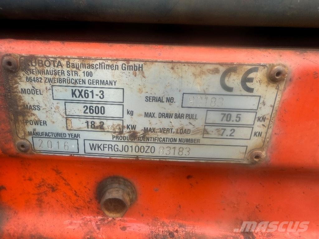 Kubota KX 61-3 ミニ油圧ショベル 7t以下（ミニユンボ・ミニディガー）