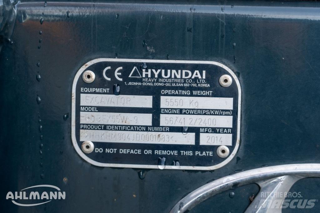 Hyundai R55W-9A ホイール式油圧ショベル（パワーショベル・ユンボ・バックホー）