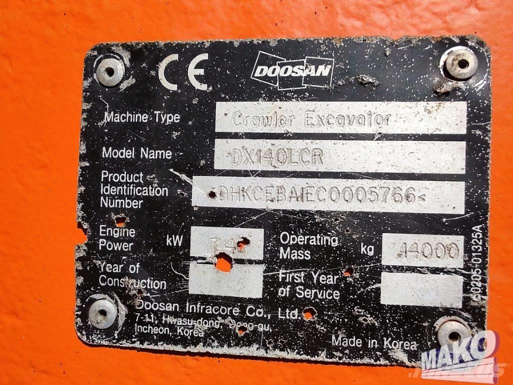 Doosan DX 140 LCR 大型油圧ショベル12t以上（パワーショベル・ユンボ）