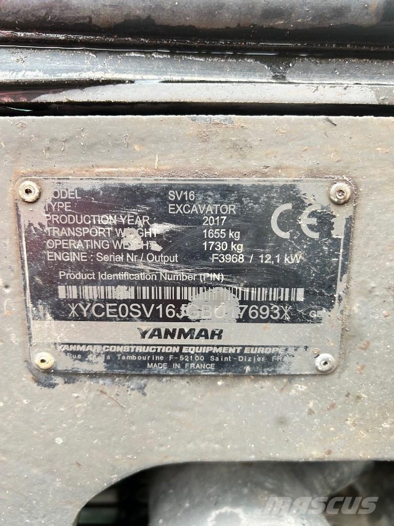 Yanmar SV 16 ミニ油圧ショベル 7t以下（ミニユンボ・ミニディガー）