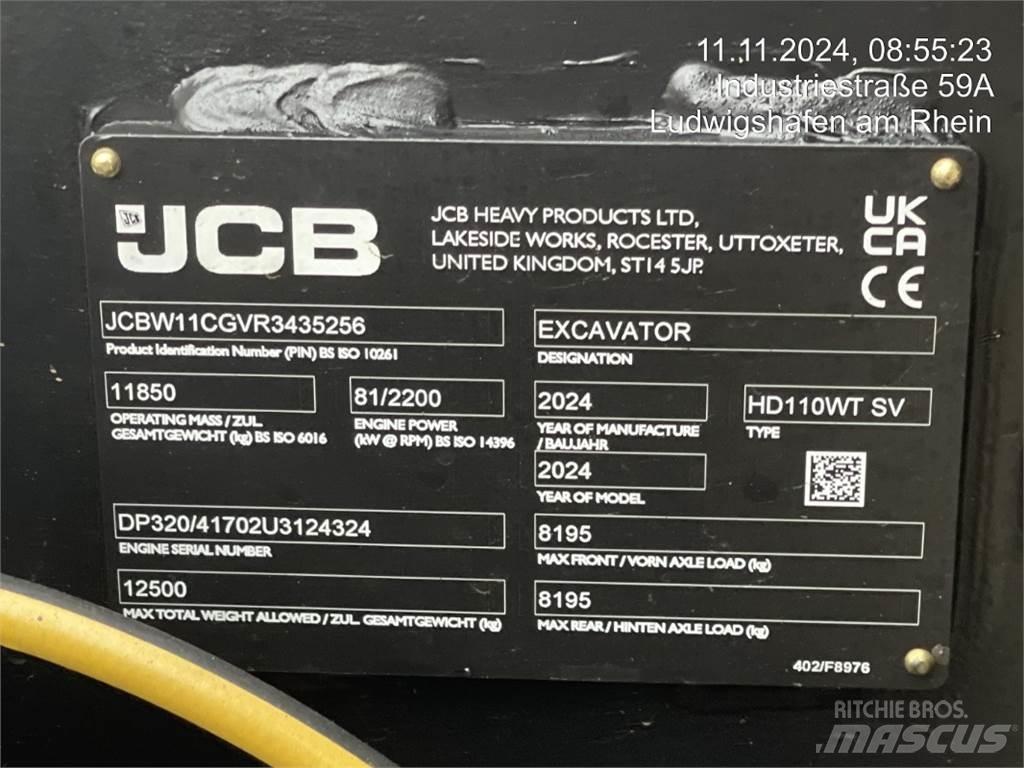 JCB HydraDig 110W ホイール式油圧ショベル（パワーショベル・ユンボ・バックホー）