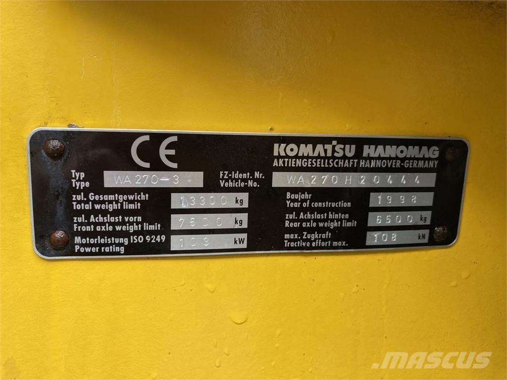 Komatsu WA270-3 ホイールローダー・タイヤショベル
