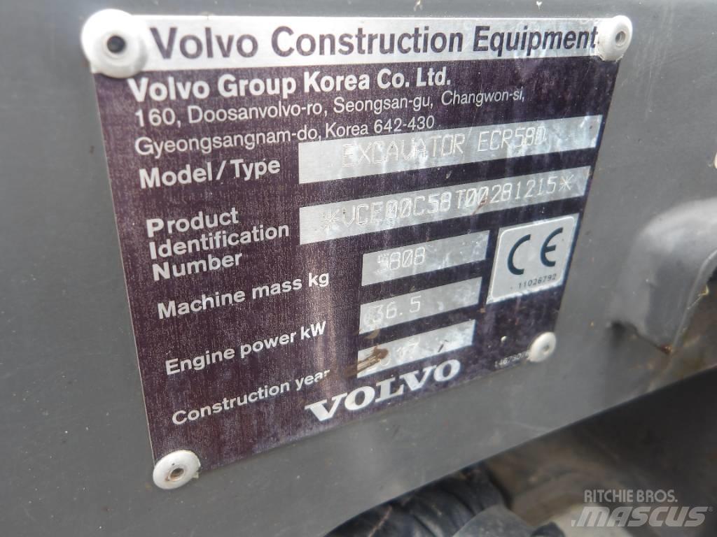 Volvo ECR 58 D ミニ油圧ショベル 7t以下（ミニユンボ・ミニディガー）