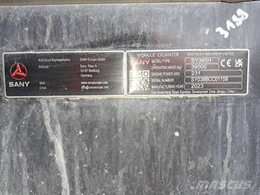 Sany SY 365 H 大型油圧ショベル12t以上（パワーショベル・ユンボ）