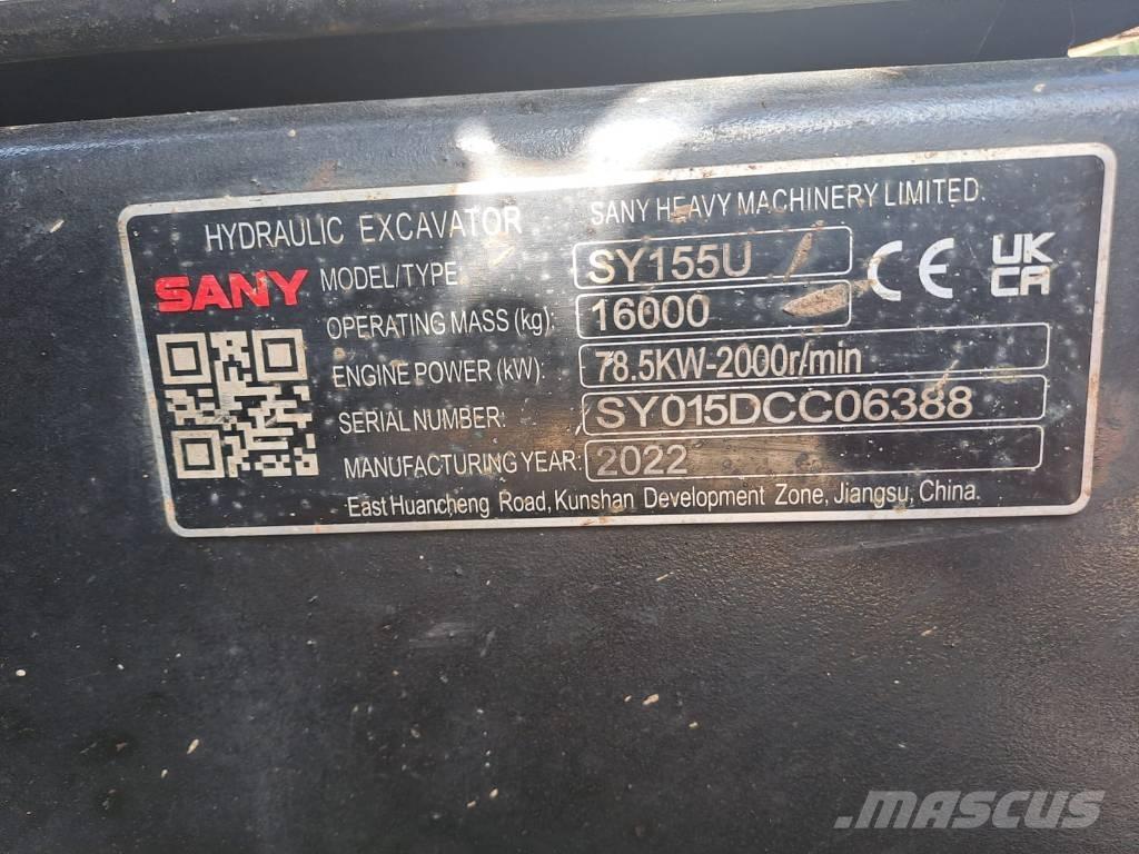 Sany SY 155 U 大型油圧ショベル12t以上（パワーショベル・ユンボ）