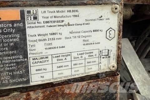 Hyster H 8.00 XL 5 ディーゼル・軽油