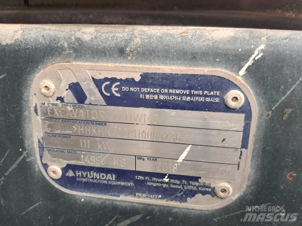 Hyundai HW140 ホイール式油圧ショベル（パワーショベル・ユンボ・バックホー）