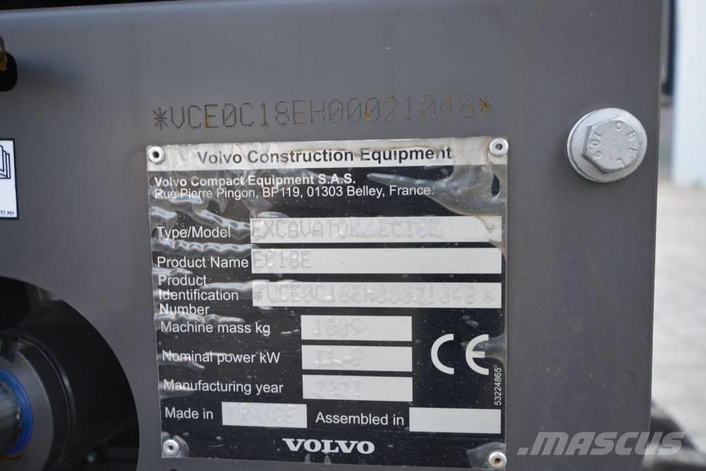 Volvo EC 18 E ミニ油圧ショベル 7t以下（ミニユンボ・ミニディガー）